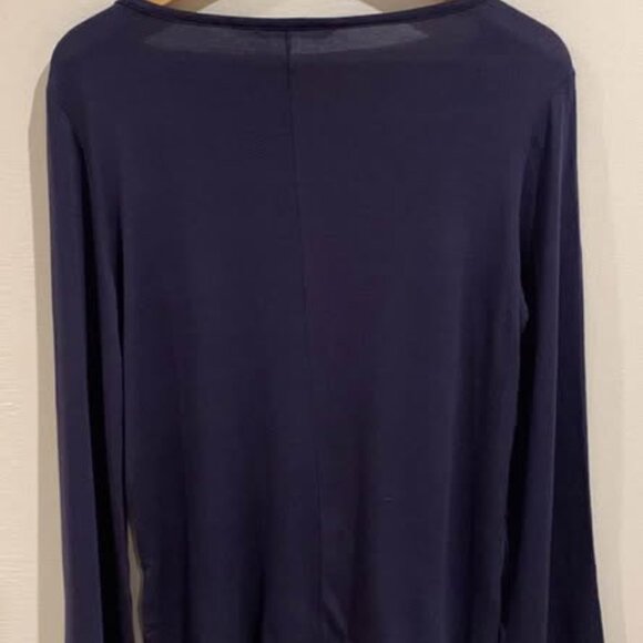 Navy Blue Bell Sleeve Top - Size Small - Picture 4 of 4